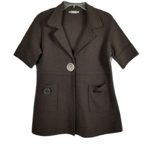 Mac & Jac Boiled Wool Jacket Button Brown M